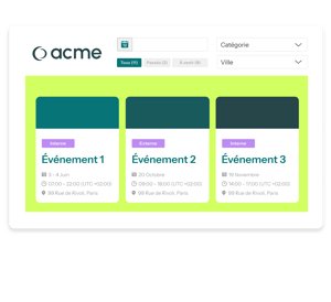 Catalogue événementiel - eventdrive