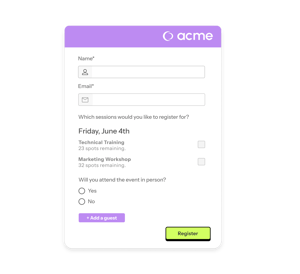 Subscription form - EN - eventdrive