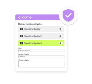 Gestion des Mentions légales - eventdrive